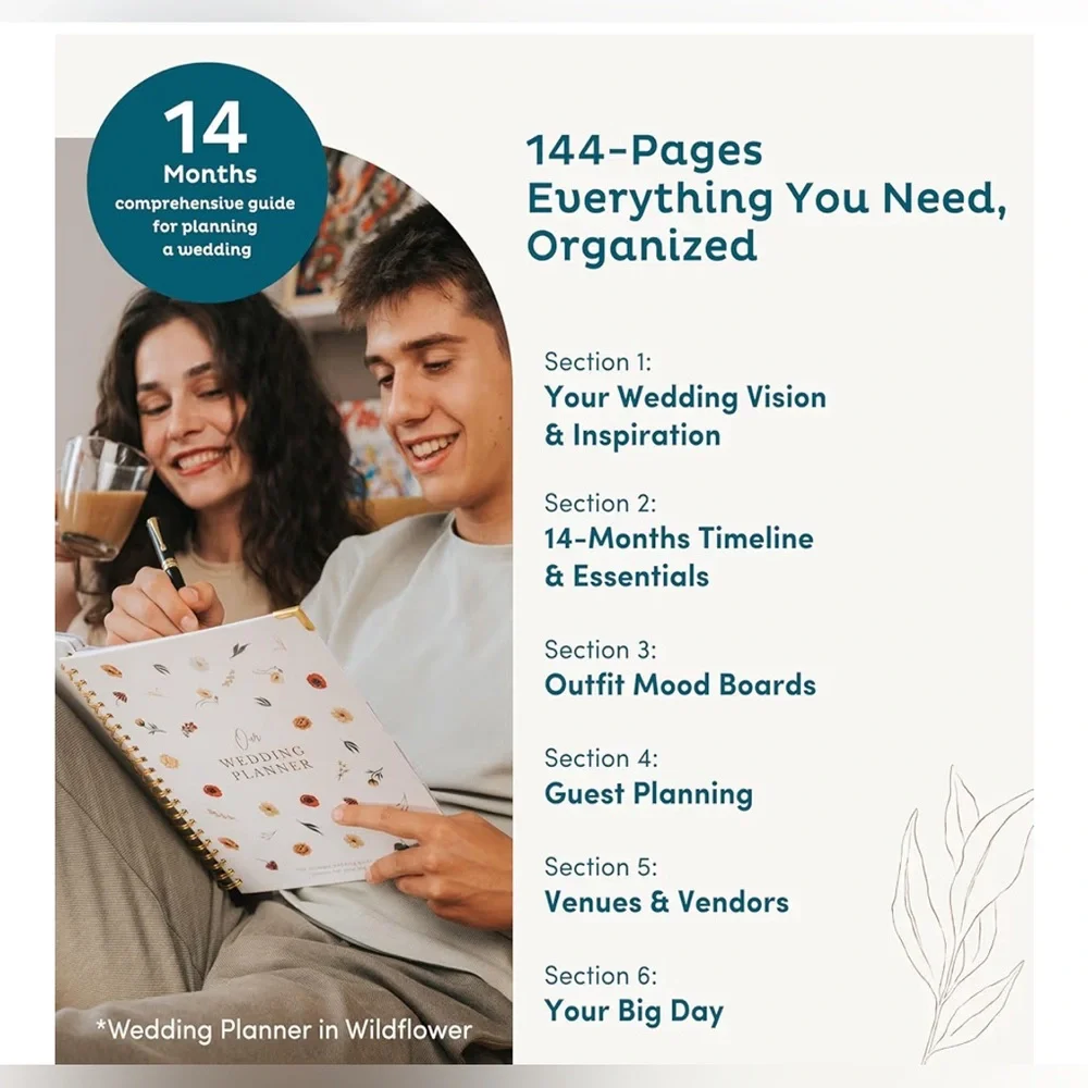 NWT Nook Theory Comprehensive Wedding Planner Book & Organizer